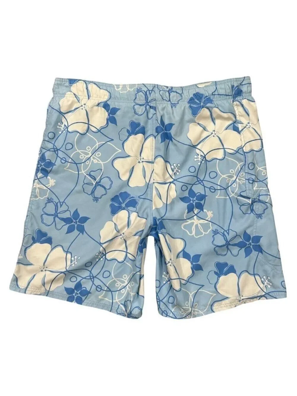 Duck Head Blue White Tropical Floral Print Board Shorts Swim Trunks Size XL